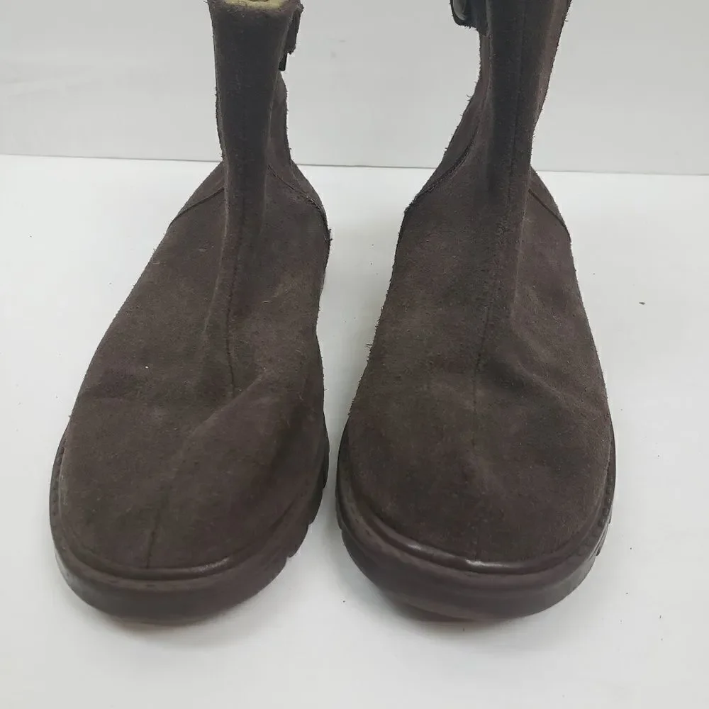 Janie and jack side sip brown suede moto booties